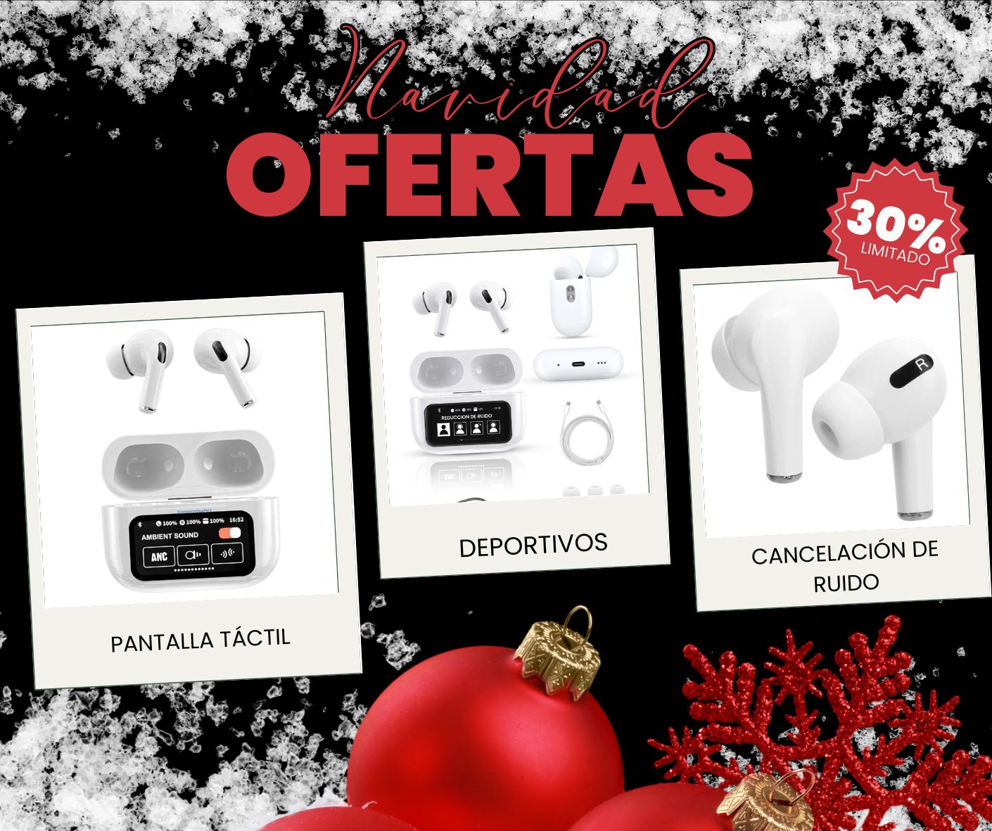 Audífonos Inalámbricos AirPods NAVIDAD